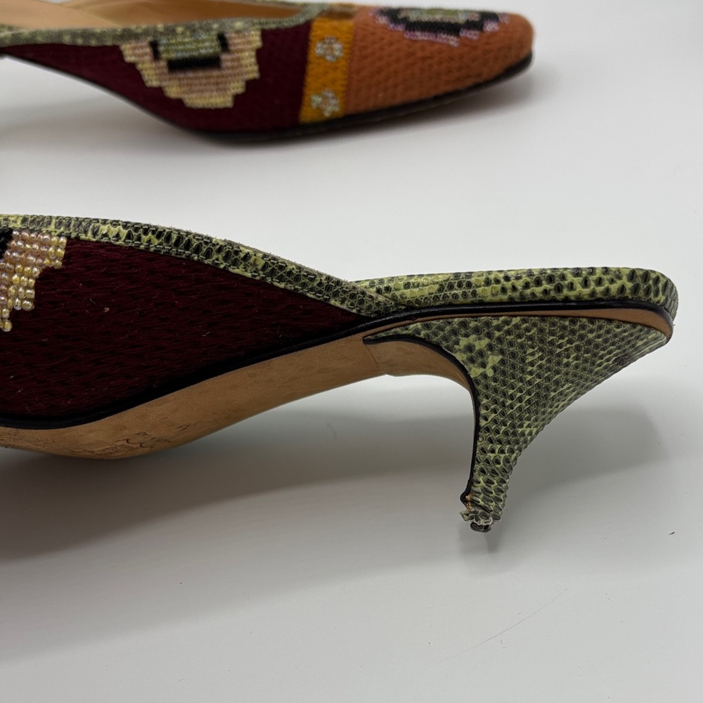 Fendi Beaded Multicolor Mule Heels - Women - Size 9 - Picture 7 of 12
